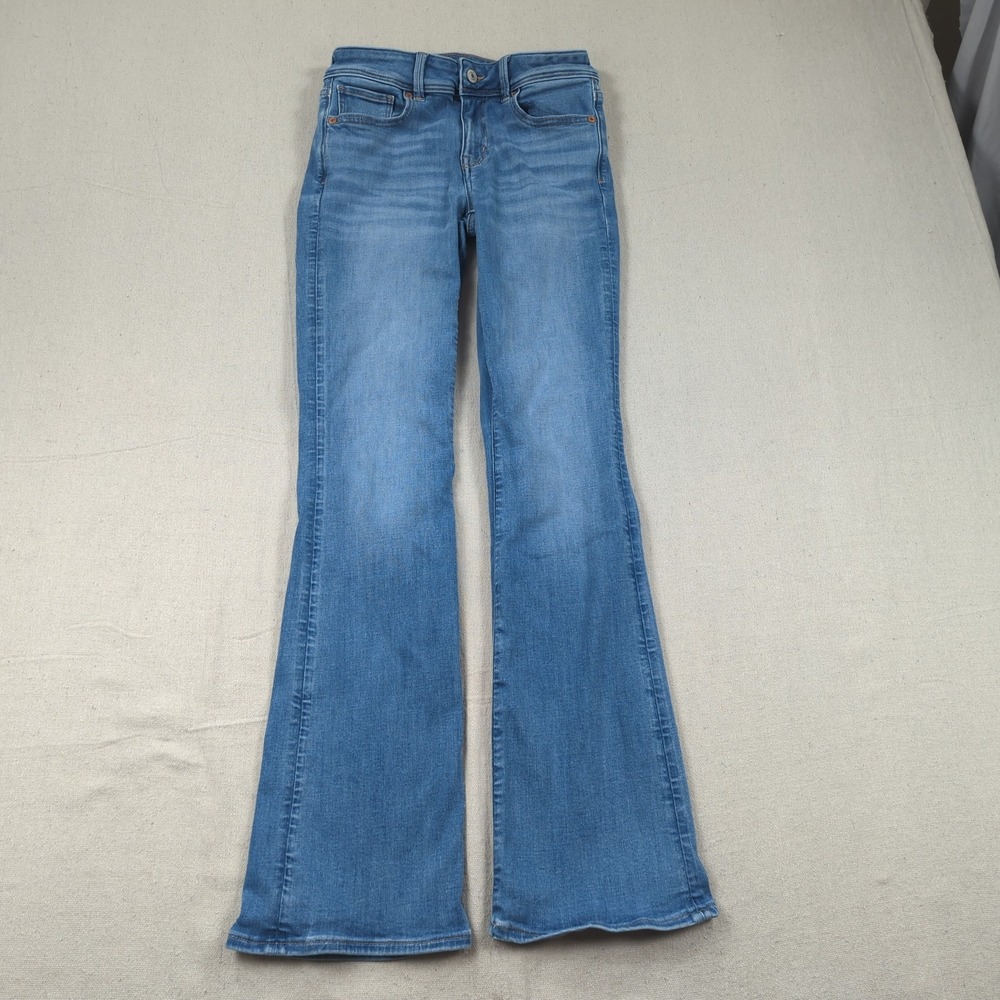 American Eagle Jeans Womens 2‎ Blue Kick Boot Cut Stretch Casual Faded